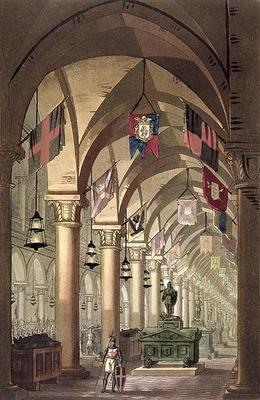 Tombs of the Knights Templar, c.1820-39 (aquatint) 19th