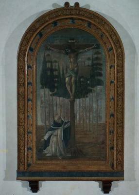 St. Antoninus at the foot of the Crucifixion von Alesso Baldovinetti