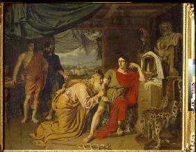 Priamos bittet Achilles um die Herausgabe der Leiche von Hektor 1824