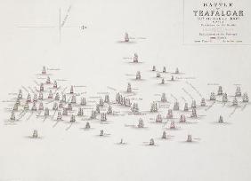 The Battle of Trafalgar, 21st October 1805, Positions in the Battle, c.1830s (engraving) 1833