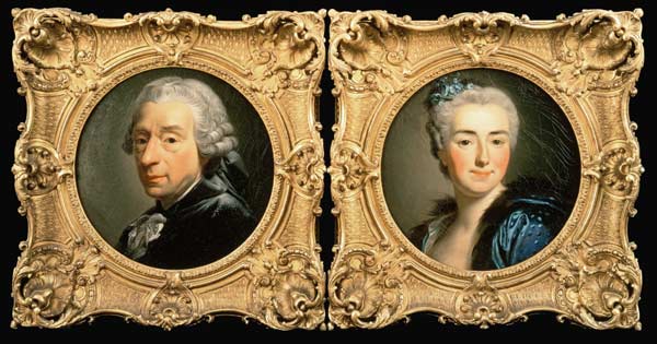 Portraits of Francois Boucher (1703-70) and his Wife Marie-Jeanne Buseau von Alexander Roslin