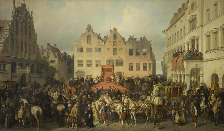 General Scheremetjew nimmt 1710 im Namen Peters des Großen den Huldigungseid der Stadt Riga entgegen von Alexander von Kotzebue