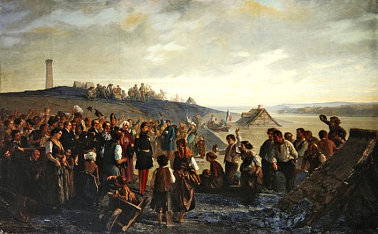 Napoleon III visiting the slate quarries of Angers von Alexandre Antigna