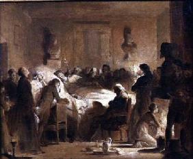 The Last Moments of Charles-Ferdinand of France (1778-1820) in the Administration Room of the Paris 1820-50