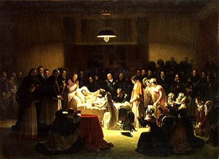 The Last Moments of Charles-Ferdinand of France (1778-1820) in the Administration Room of the Paris von Alexandre Menjaud