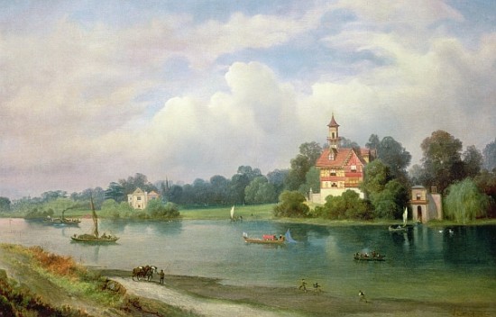A View of Pope''s House and Radnor House at Twickenham von Alexandre le Bihan