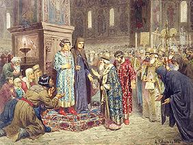 Die Volksversammlung beruft Michail Romanow zum Herrscher 1880