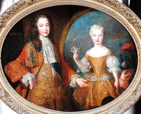 Louis XV (170-74) and the Infanta of Spain von Alexis Simon Belle