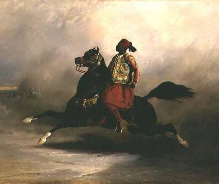 Nubian Horseman at the Gallop von Alfred Dedreux