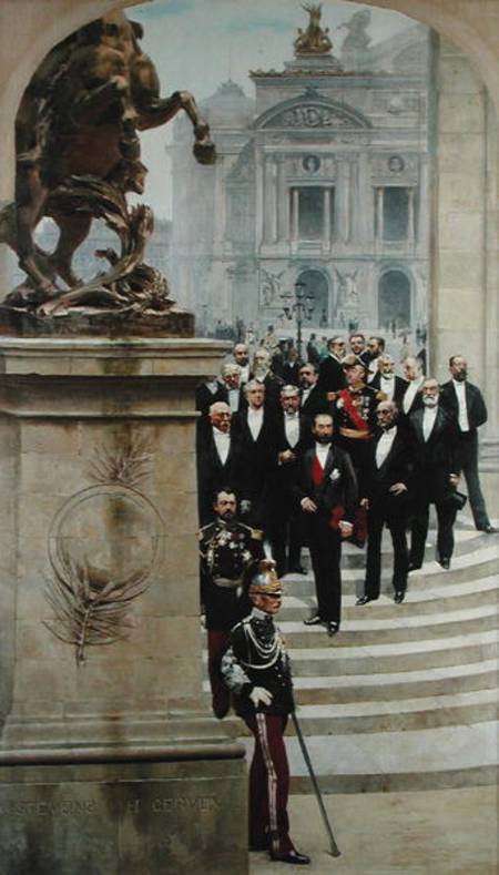 President Sadi Carnot (1837-94) and his Government in Front of the Opera de Paris, from the panorama von Alfred Gervex