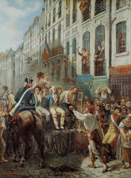 Robespierre (1758-94) and Saint-Just (1767-94) Leaving for the Guillotine, 28th July 1794 von Alfred Mouillard