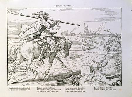 Death Rides to Town, plate 2 from 'Another Dance of Death' published by Georg Wigand in Leipzig von Alfred Rethel