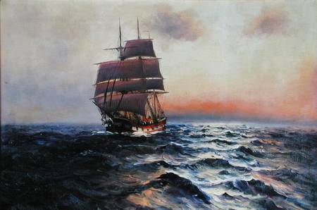 Sailing Ship at Sea von Alfred Serenius Jensen
