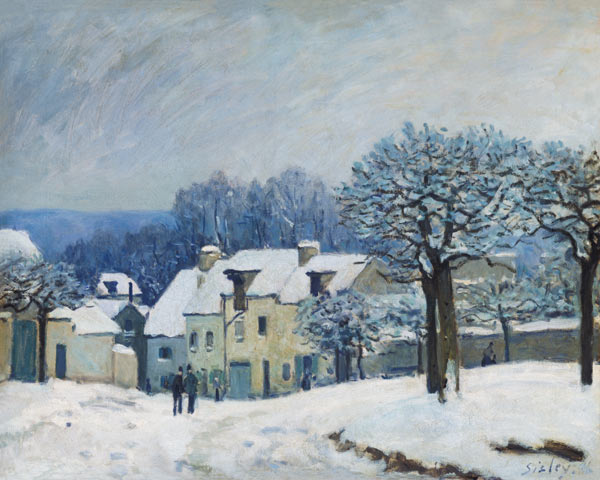 The Place du Chenil at Marly-le-Roi, Snow von Alfred Sisley