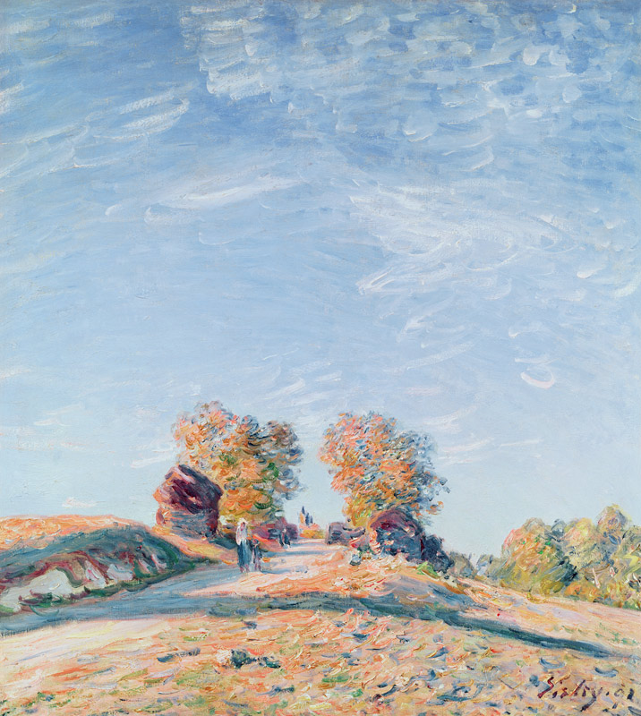 Uphill Road in Sunshine von Alfred Sisley
