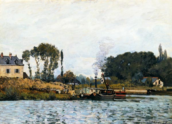 A.Sisley, Schiffe an Schleuse Bougival von Alfred Sisley