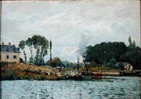Boats at the lock at Bougival 1873