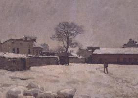 Under Snow: the farmyard at Marly-le-Roi 1876