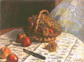 Stilleben, Äpfel und Weintrauben 1876