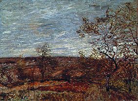 Ein windiger Tag in Venaux. von Alfred Sisley