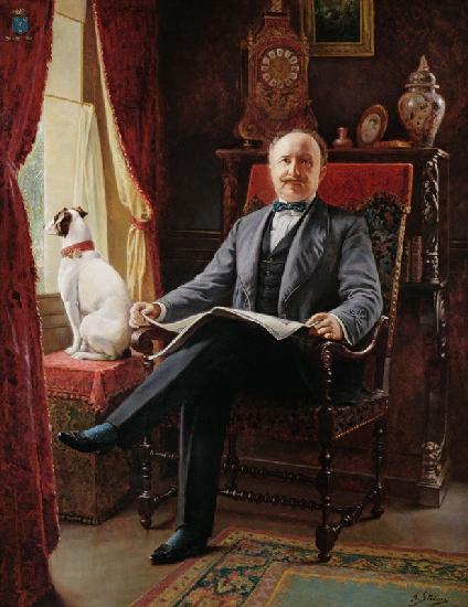 Portrait of M. le Comte de C. with his dog