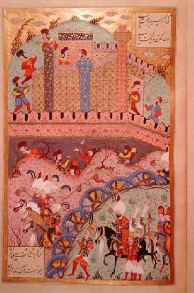 The conquest of Belgrade by Sultan Suleyman I (1495-1566), from the 'Suleymanname' (Mss Hazine. 1517 1558
