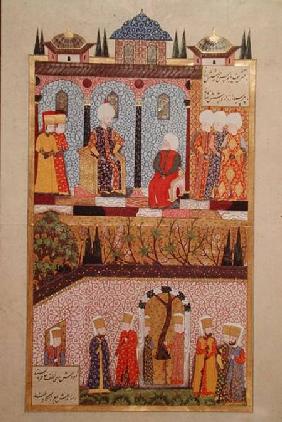 The presentation of gifts to Suleyman I (1495-1566) on the occasion of the circumcision of his sons 1558