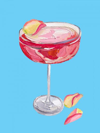 Funkelnder Rosen-Gin-Cocktail