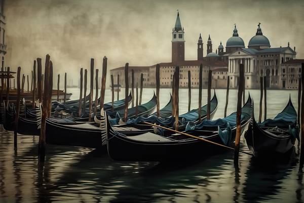 Gondels in Venetië von Alida Jorissen