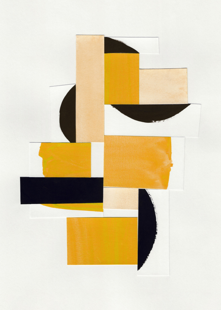 Gelbe abstrakte Collage von Alisa Galitsyna