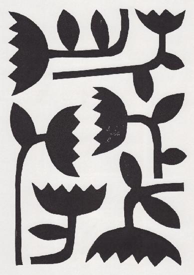 Linolschnitt-Tulpen #3