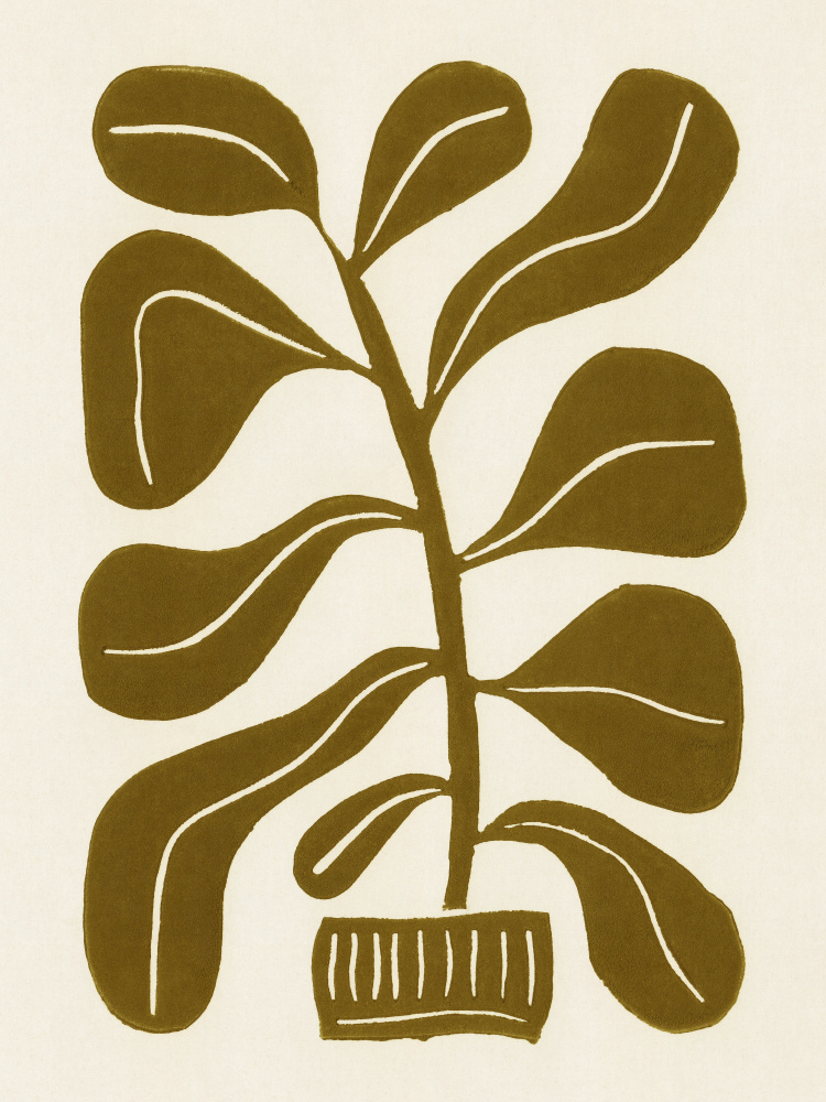 Linolschnitt-Zimmerpflanze Nr. 2 von Alisa Galitsyna