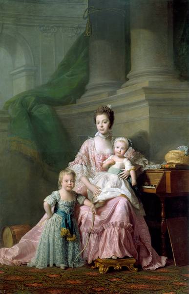 Königin Charlotte von Großbritannien und Irland (1744-1818) mit ihren beiden ältesten Söhnen von Allan Ramsay