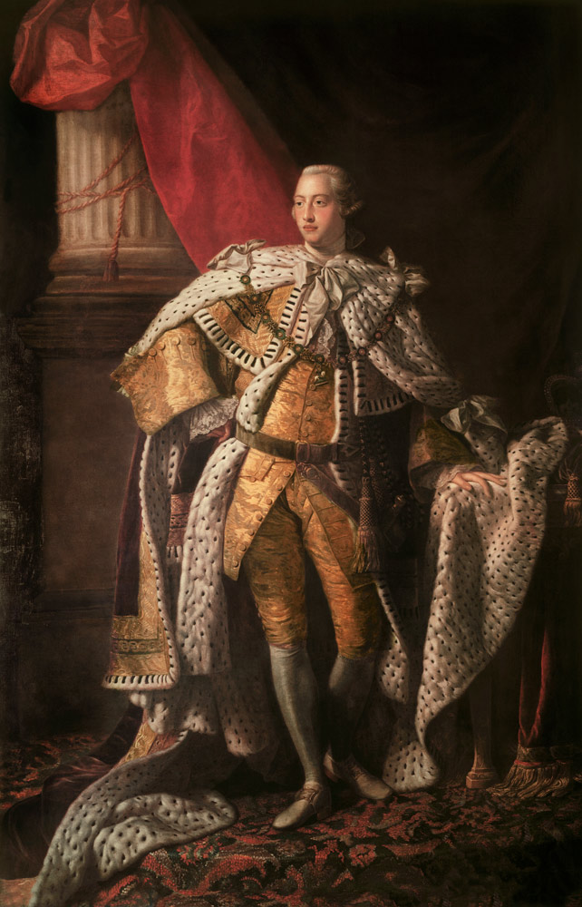 Porträt des Königs Georg III. von Großbritannien und Irland (1738-1820) in seiner Krönungsrobe von Allan Ramsay