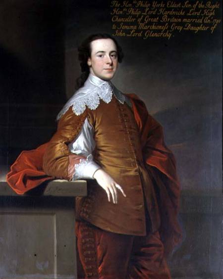 Portrait of the Honourable Philip York, son of Lord Hardwicke, High Chancellor of Great Britain von Allan Ramsay