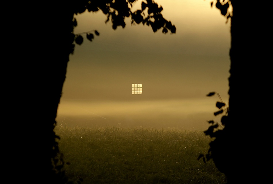 ein Fenster im Morgennebel von Allan Wallberg