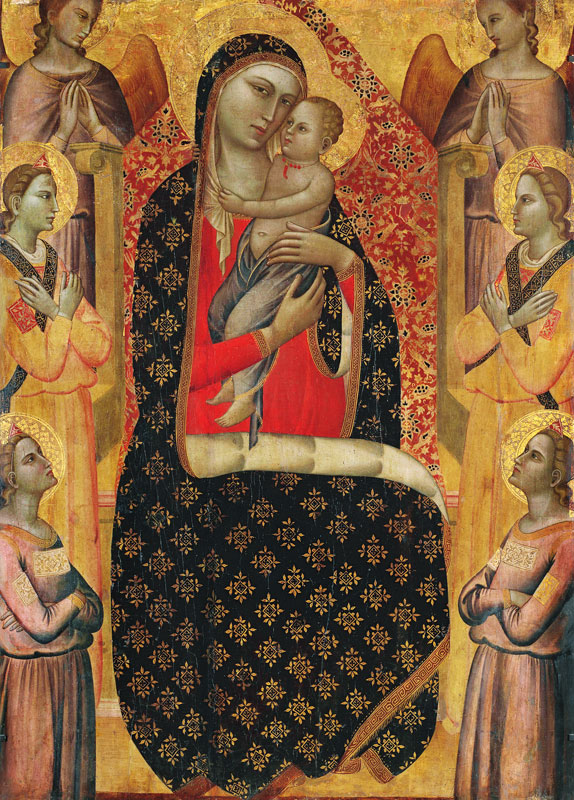 Madonna and child enthroned with six angels von Allegretto Nuzi