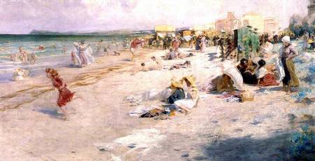 A Busy Beach in Summer von Alois Hans Schram