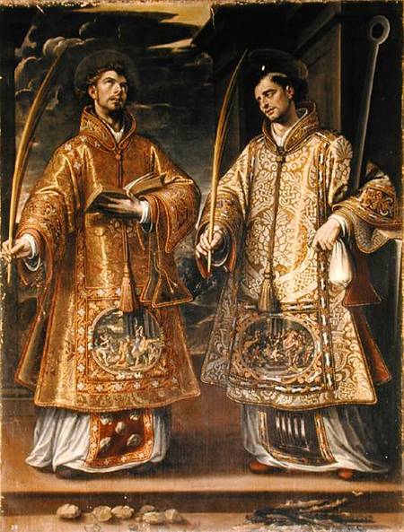 St. Lawrence and St. Stephen von Alonso Sánchez-Coello