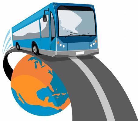 Bus traveling off the globe von Aloysius Patrimonio