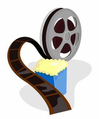 Movie film reel with popcorn von Aloysius Patrimonio