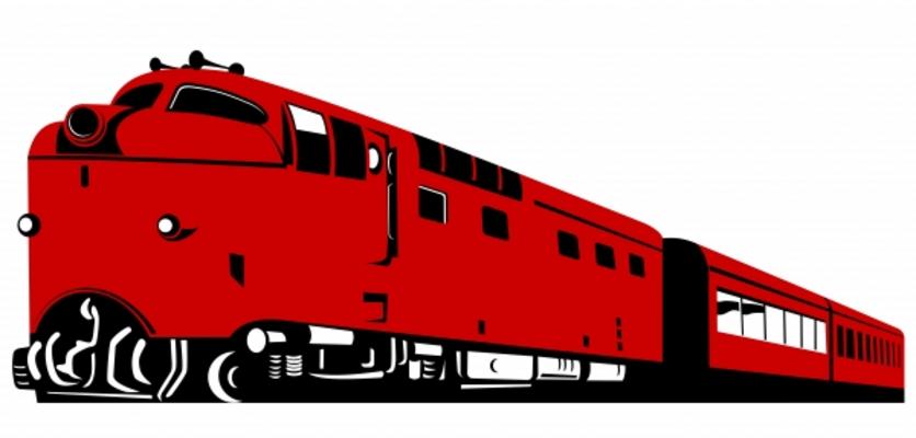 Red diesel train von Aloysius Patrimonio
