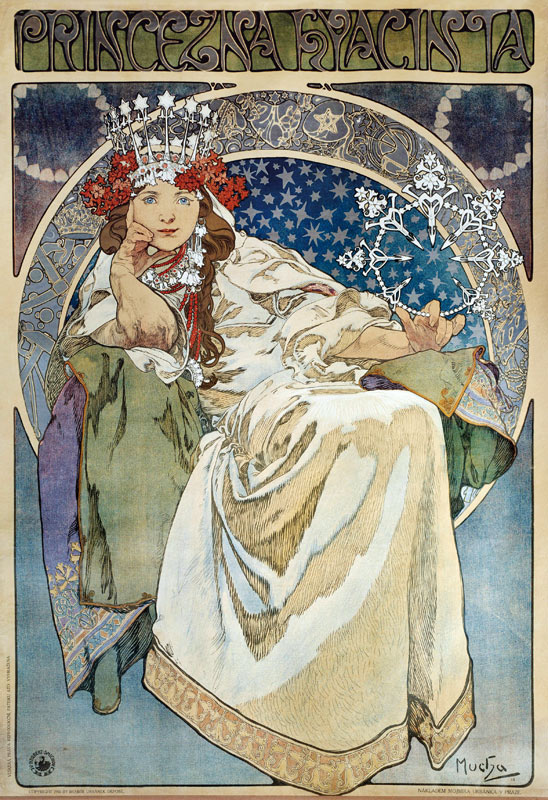 Poster by Alphonse Mucha (1860-1939) for the creation of the Ballet “Princess Hyacinthe”” by Oskar N von Alphonse Mucha