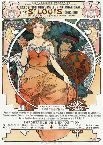 Poster for the Universal and International Exhibition in St.Louis, 1904.  von Alphonse Mucha