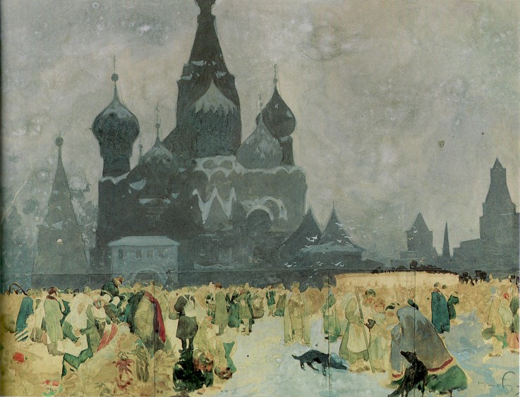 Die Aufhebung der Leibeigenschaft in Russland (Studie für "Das Slawische Epos") von Alphonse Mucha
