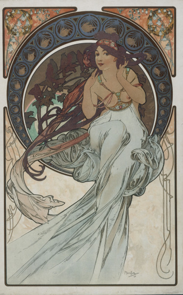 Die Musik, 1898. Aus der Serie ''Die Vier Kuenste''.  von Alphonse Mucha