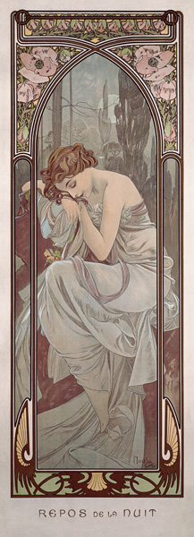 Tageszeiten: Nachtruhe. von Alphonse Mucha