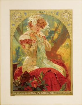 Plakat für Lefèvre-Utile. Sarah Bernhardt als Melissinde in "La Princesse Lointaine" von Edmond Rost 1904