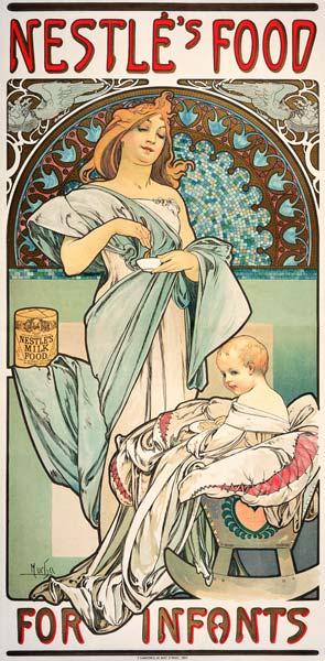Nestle''s Food for Infants. Plakat, 1897, fuer Babynahrung der Firma Nestle.