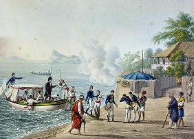 View of Our First Landing at the Portuguese Establishment at Dille, Timor, from 'Voyage Autour du Mo 19th